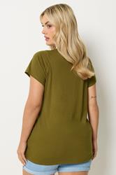 YOURS Plus Size Green Core Basic T-Shirt | Yours Clothing 2