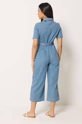 M&Co Petite Blue Denim Jumpsuit | M&Co 2