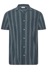 JACK & JONES Big & Tall Navy Blue Stripe Print Shirt | BadRhino 2
