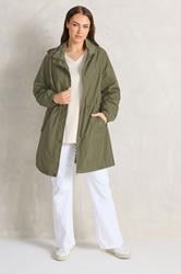 EVANS Plus Size Khaki Green Lightweight Rain Jacket | Evans 1