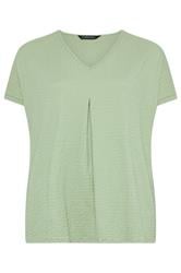 EVANS Curve Sage Green Plisse Pleat Top