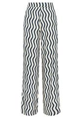 LTS Tall Navy Blue Wavy Print Wide Leg Trousers
