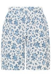 YOURS Plus Size Blue Ditsy Floral Shorts | Yours Clothing 5