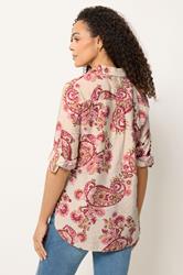 M&Co Pink Paisley Print Tab Sleeve Shirt 2
