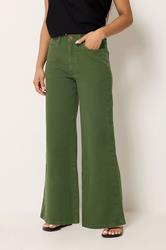 M&Co Petite Khaki Green Wide Leg Jeans | M&Co 1