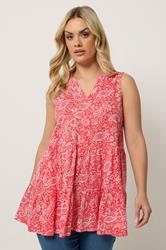 YOURS Plus Size Orange Paisley Notch Neck Vest Top | Yours Clothing 3