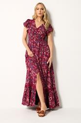 LTS Tall Women's Red Floral Print Button Maxi Dress | Long Tall Sally 2