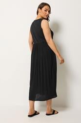 YOURS Plus Size Black Textured Contrast Maxi Dress | Yours Clothing 2
