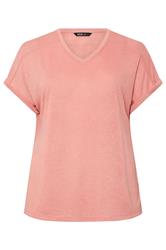 YOURS Curve Pink Premium Linen Look T-Shirt