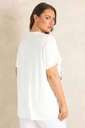 EVANS Plus Size White Floral Print Graphic T-Shirt | Evans 1