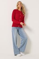LTS Tall Women's Bright Red Knitted Cardigan | Long Tall Sally 1