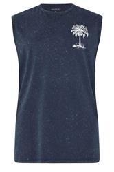 BadRhino Big & Tall Navy Blue Acid Wash Graphic Vest | BadRhino 7