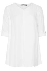 EVANS Curve White Double Layer Blouse