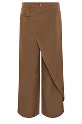 PixieGirl Petite Camel Brown Wrap Wide Leg Trousers