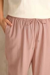 EVANS Plus Size Pink Linen Cropped Trousers | Evans 6