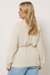 YOURS Plus Size Natural Brown Linen Shacket | Yours Clothing 4