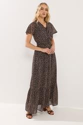 LTS Tall Women's Brown Leopard Print Maxi Dress | Long Tall Sally 3