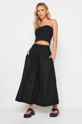 PixieGirl Petite Women's Black Poplin Cotton Maxi Skirt | PixieGirl 3