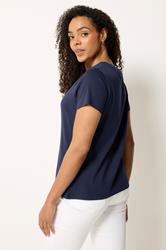 M&Co Navy Blue Cotton T-Shirt | M&Co 2