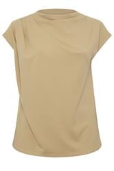 YOURS LONDON Curve Natural Brown Drape Shoulder Top