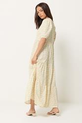 PixieGirl Petite Women's Orange Ditsy Floral Tiered Maxi Dress | PixieGirl 2