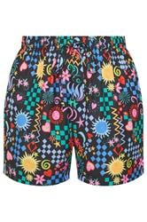 LIMITED COLLECTION Plus Size Black Mixed Print Shorts | Yours Clothing 5