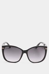 Black Metal Arm Detail Sunglasses | Yours Clothing 2