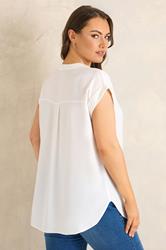 EVANS Plus Size White Zip Front Blouse | Evans 2