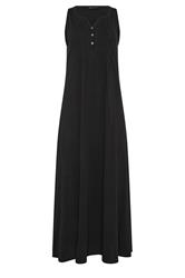 M&Co Petite Black Sleeveless Cotton Henley Maxi Dress | M&Co 5