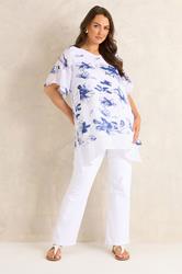 EVANS Plus Size Purple Double Layer Angel Top | Evans 1