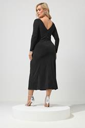 YOURS LONDON Plus Size Black Knot Front Maxi Dress | Yours Clothing 2