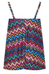 YOURS Plus Size Black Chevron Print Tankini Top | Yours Clothing 8