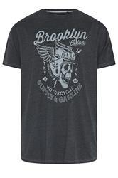 KAM Big & Tall Black Brooklyn Motorbike Graphic Print T-Shirt
