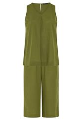 EVANS Plus Size Set Green Linen Vest & Trouser | Evans 7