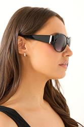 Black Arm Detail Sunglasses | Yours Clothing 1