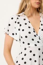 LTS Tall Women's White Polka Dot Wrap Maxi Dress | Long Tall Sally 4