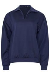 LTS Tall Women's Navy Blue Collared Sweatshirt | Long Tall Sally 5