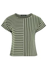 LIMITED COLLECTION Plus Size Khaki Green Stripe Tee | Yours Clothing 5