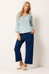 M&Co Light Blue Wrap Top | M&Co 1