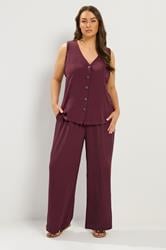 YOURS Plus Size Purple Washed Twill Trousers | Yours Clothing 1