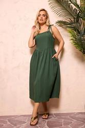YOURS Plus Size Green Strappy Dress | Yours Clothing 3