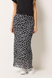 M&Co Black Polka Dot Mesh Maxi Skirt | M&Co 3