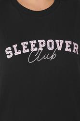 YOURS Plus Size Black 'Sleepover Club' Sleep Top | Yours Clothing 7
