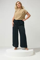YOURS LONDON Plus Size Natural Brown Drape Shoulder Top | Yours Clothing 2