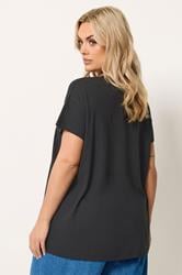 Yours Plus Size Black Daisy Studded Embellished T-Shirt | Yours Clothing 2