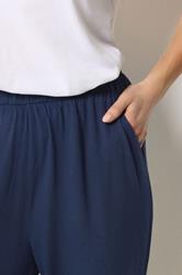 M&Co Navy Blue Hareem Trousers | M&Co 4