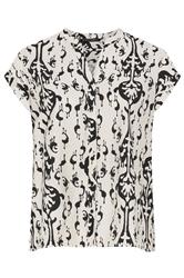 EVANS Plus Size White Abstract Print Short Sleeve Blouse | Evans 6