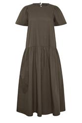PixieGirl Petite Chocolate Brown Cotton Poplin Maxi Dress