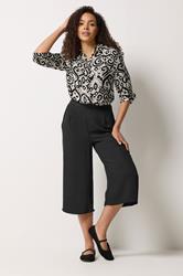 M&Co Black Wide Leg Cropped Trousers  1