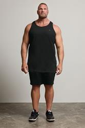 BadRhino Big & Tall Black Extra Long Plain Vest Top | BadRhino 1